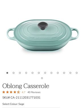 Le Creuset Sage Green Oval Casserole